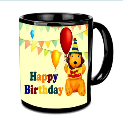 

Raj Laxmi cute tiger black Ceramic Mug(350 ml)