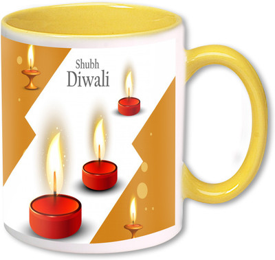 

Heyworlds happy diwali gifts 89 Ceramic Mug(325 ml), Multicolor