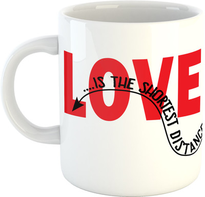 

Deeher Gifts Love Is The Shortest Difference Ceramic Mug(350 ml), Multicolor
