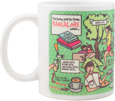 

Chumbak Beautiful Bangalore Ceramic Mug(300 ml), White