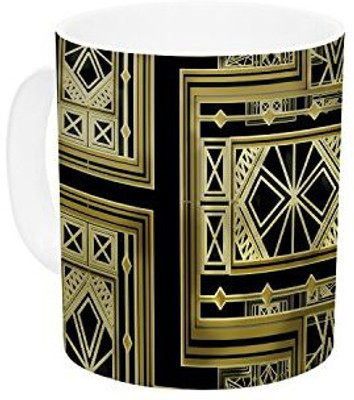 

Kess InHouse InHouse Nika Martinez Golden Art Deco Ceramic Coffee, 11 oz, Multicolor Ceramic Mug(60 ml)