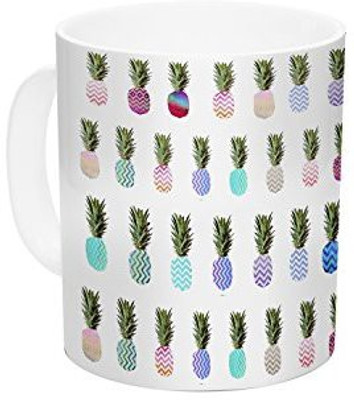 

Kess InHouse InHouse Monika Strigel Pineapple People White Ceramic Coffee, 11 oz, Multicolor Ceramic Mug(60 ml)