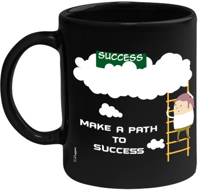 

Huppme success Black 350ML Ceramic Mug(350 ml)