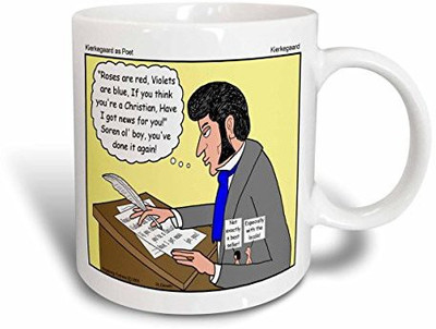 

3dRose Keirkegaard as Poet Ceramic, 11 oz, White Ceramic Mug(60 ml), Multicolor