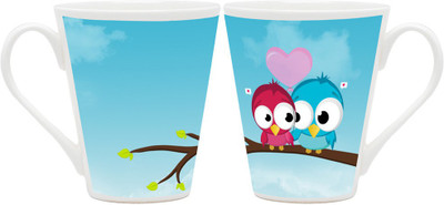 

Homesogood Will You Be My Valentine (Set Of 2) Ceramic Mug(355 ml, Pack of 2)
