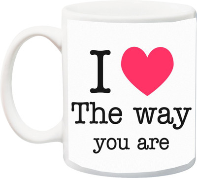 

ME&YOU Valentine's Day Gifts For Wife/Husband/Girlfriend/Boyfriend ; I Love The Way You Are Print Black Font With Little Red Heart Printed Ceramic Mug(325 ml), Multicolor