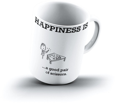 

Ucard Happiness Is1312 Bone China, Ceramic, Porcelain Mug(325 ml), Multicolor