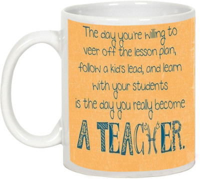 

AllUPrints Become A Teacher Ceramic Mug(325 ml), White