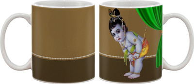 

Artifa Lord Krishna Porcelain, Ceramic Mug(350 ml), Multicolor