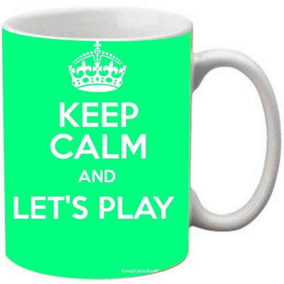 

Maison N Mode Keep Calm And Let's Play Coffee Ceramic Mug(330 ml), Multicolor