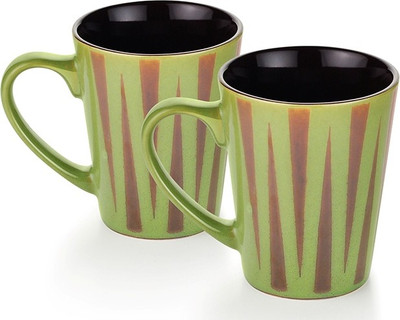 

Buono Casa SWMM116 Porcelain Mug(325 ml, Pack of 2), Green