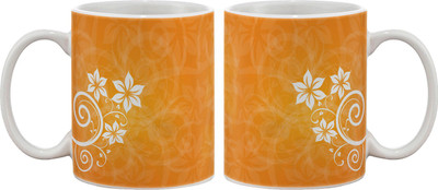 

Artifa Orange Swirl Design Porcelain, Ceramic Mug(350 ml), Multicolor