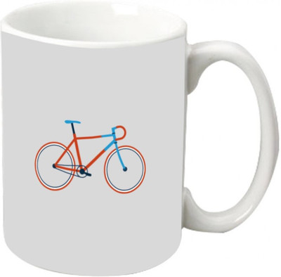 

Maison N Mode Cycle Coffee Ceramic Mug(330 ml), Multicolor