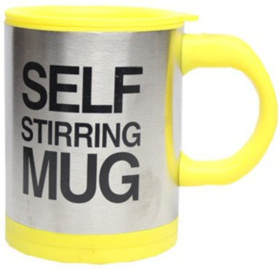 

Flintstop Self Stirring-Yellow Stainless Steel Mug(350 ml)