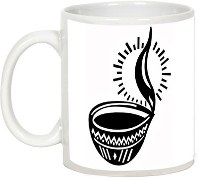 

AllUPrints Gifts For Diwali - Happy Deepawali And Happy Glowing Life Ceramic Mug(325 ml), White