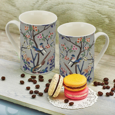 

Cello Milano Coffee Bone China Mug(295 ml, Pack of 2), Grey