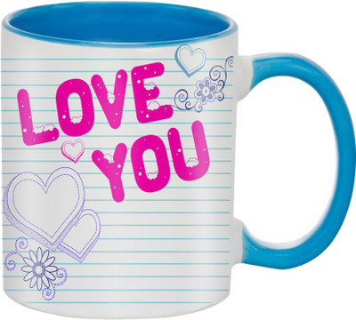 

SKY TRENDS Beautiful Special and Best Happy Valentine Gifts for Boyfriend Girlfriend Fiance Wife Husband Friends Birthday Anniversary043 Ceramic Mug(325 ml), Blue