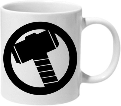 

Mooch Wale Thor Symbol Ceramic Mug(325 ml), Multicolor