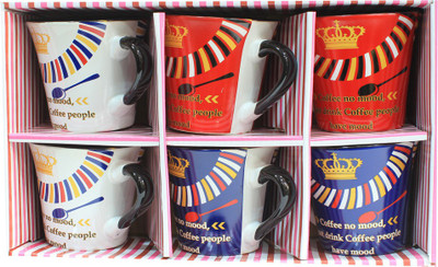 

MeraHomeStore Premium Ceramic Mug(170 ml, Pack of 6), Multicolor