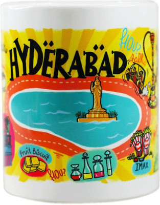

Chumbak Hyderbad Ceramic Mug(300 ml), Multicolor