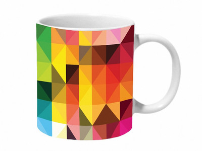 Mooch Wale Colorful Digital Pattern Ceramic Coffee Mug(325 ml)