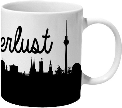 

Mooch Wale Famous Black And White Wanderlust Ceramic Mug(325 ml), Multicolor