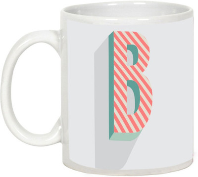 

AllUPrints Retro Design Alphabet Letters "B" Ceramic Mug(325 ml), White