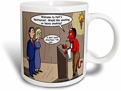 

3dRose Any Non-Smoking in Hell Ceramic, 15 oz, White Ceramic Mug(60 ml), Multicolor