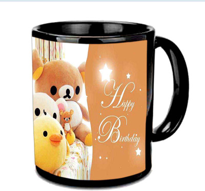 

Raj Laxmi birthday teddy's black Ceramic Mug(350 ml)