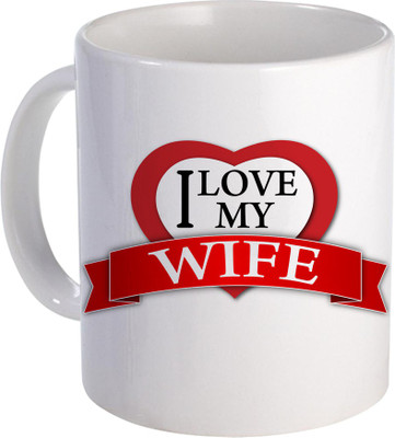 

SKY TRENDS I Love My Wife Lovely Gift FOr Birthday Anniversery And Valentine Day Design (139) Ceramic Mug(320 ml), White