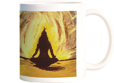 

Rangeele Inkers Lord Shiva Meditating Painting Ceramic Mug(300 ml), Multicolor