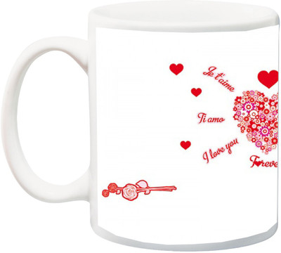 

ME&YOU Gift for Husband/Wife/Girlfriend/Boyfriend/Lover;LOve you le tine printed Ceramic Mug(325 ml), Multicolor