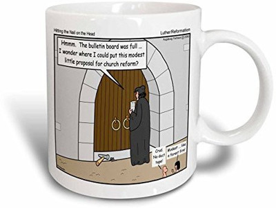 

3dRose Luther Hitting The Nail on The Head Ceramic, 11 oz, White Ceramic Mug(60 ml), Multicolor
