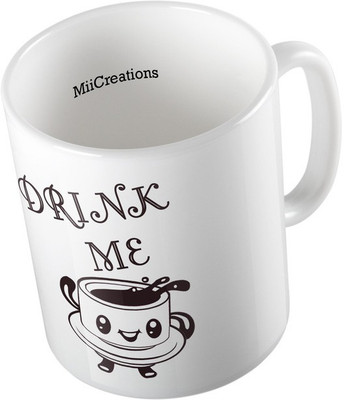 

MiiCreations Printed ,Drink Me Ceramic Mug(325 ml), Multicolor