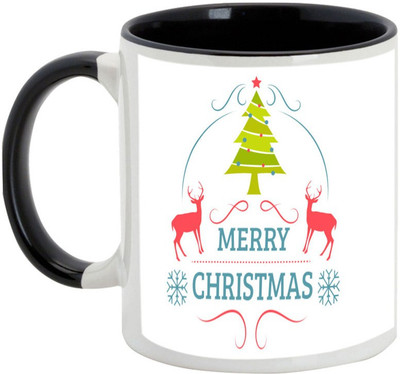 

AllUPrints Funny Christmas Collision Ceramic Mug(325 ml), Black