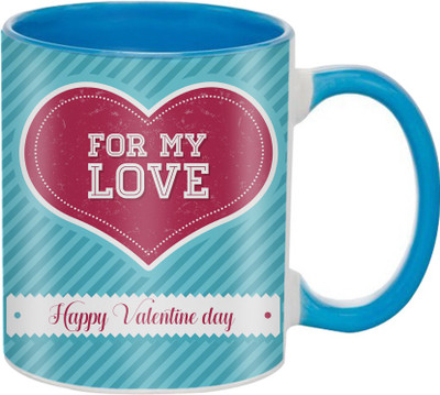 

SKY TRENDS Beautiful Special and Best Happy Valentine Gifts for Boyfriend Girlfriend Fiance Wife Husband Friends Birthday Anniversary038 Ceramic Mug(325 ml), Blue
