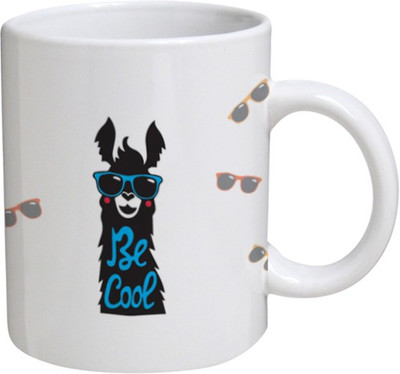 

My Bestow Be Cool - MyBestow White Plain Coffee Ceramic Ceramic Mug(320 ml), Multicolor