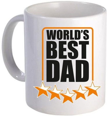 

Giftsmate Starry Worlds Best Dad Ceramic Mug(325 ml), White