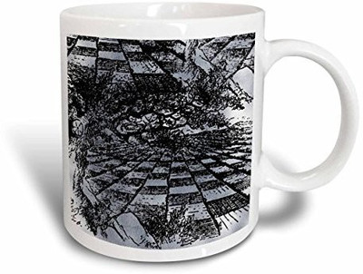 

3dRose mug_110211_1 Vintage Alice in Wonderland Chess Board Ceramic, 11-Ounce Ceramic Mug(60 ml), Multicolor