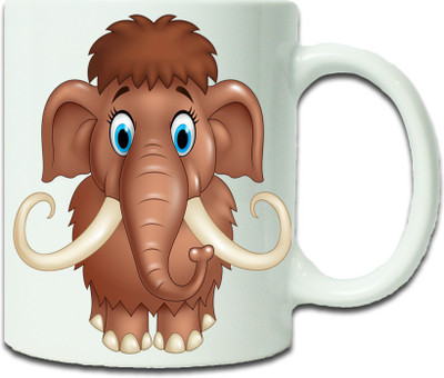Maison N Mode Elephant Big Teeth Coffee Ceramic Mug(330 ml), Multicolor