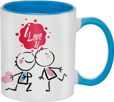 

SKY TRENDS Beautiful Special and Best Happy Valentine Gifts for Boyfriend Girlfriend Fiance Wife Husband Friends Birthday Anniversary019 Ceramic Mug(325 ml), Blue