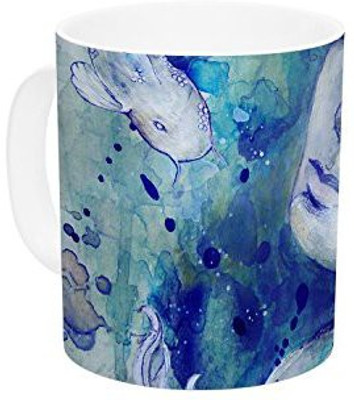 

Kess InHouse InHouse Kira Crees Koi Playing Ceramic Coffee, 11 oz, Multicolor Ceramic Mug(60 ml)