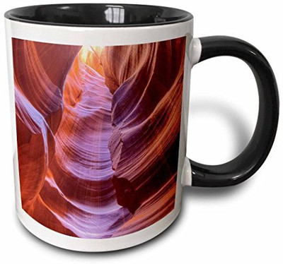 

3dRose mug_189682_4 USA, Arizona, Antelope Canyon, Navajo Tribal Park Two Tone Black, 11 oz, Black/White Ceramic Mug(60 ml), Multicolor