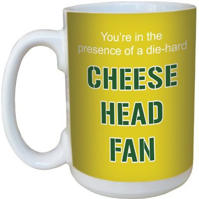 

Tree-Free Greetings Greetings lm44119 Cheese Head Football Fan Ceramic with Full-Sized Handle, 15-Ounce Ceramic Mug(60 ml), Multicolor