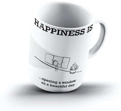 

Ucard Happiness Is2012 Bone China, Ceramic, Porcelain Mug(325 ml), Multicolor