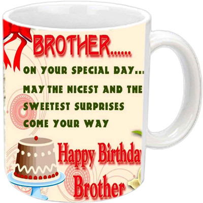 

Raj Laxmi cherry cake b'day white Ceramic Mug(350 ml)