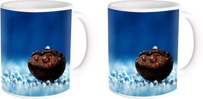 

Heyworlds gifts for coffee background design 01 Ceramic Mug(325 ml, Pack of 2), Multicolor