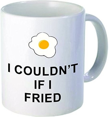 

Rikki Knight Knight I Couldn't If I Fried Funny Quotes Design Ceramic Coffee Cups, 11 oz, White Ceramic Mug(60 ml), Multicolor
