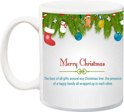 

ME&YOU Christmas Gift for Relatives,Neighbours;Happy Family Printed Ceramic Mug(325 ml), Multicolor