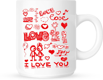 

HuppmeGift Love (2) White Ceramic Mug(350 ml)